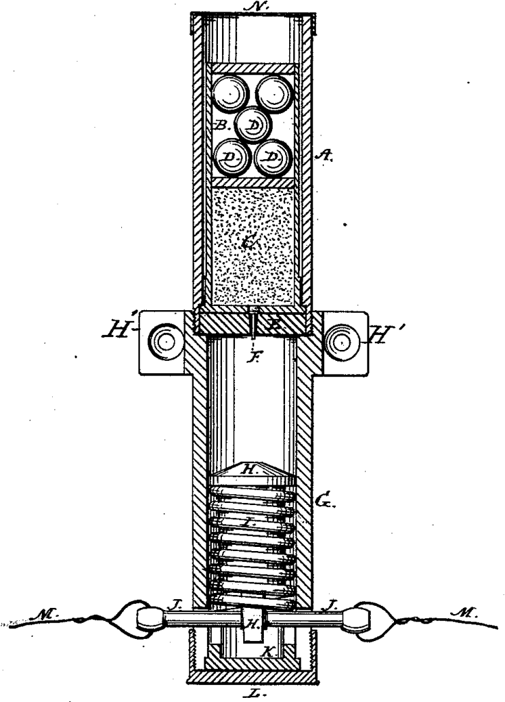A picture of a pipe bomb made to explode grave robbers. 